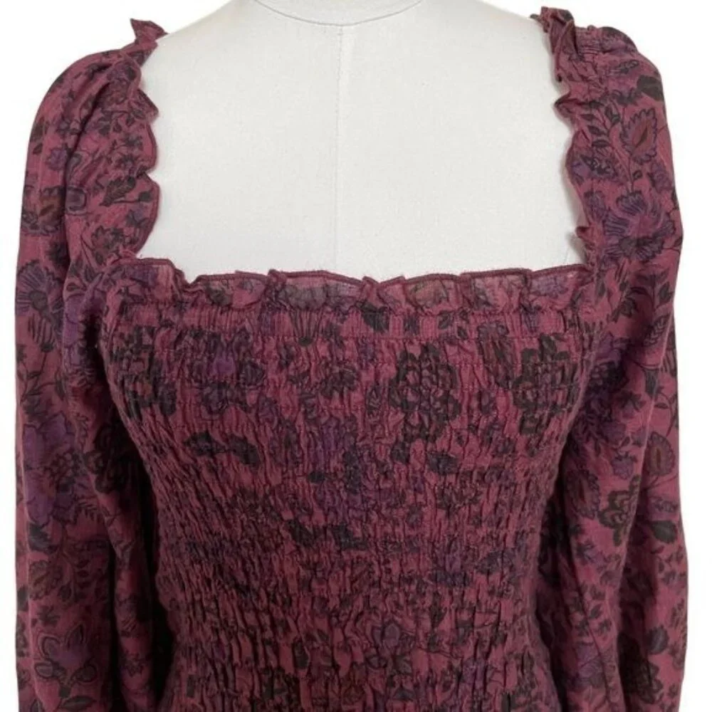 Free People Smock It To Me Mini Dress Hazelnut Combo Size Medium NWOT